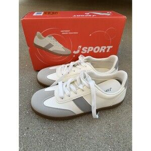J Sport White and Gray Womens Athletic Sneakers Shoes Size 8.5 NEW in Box